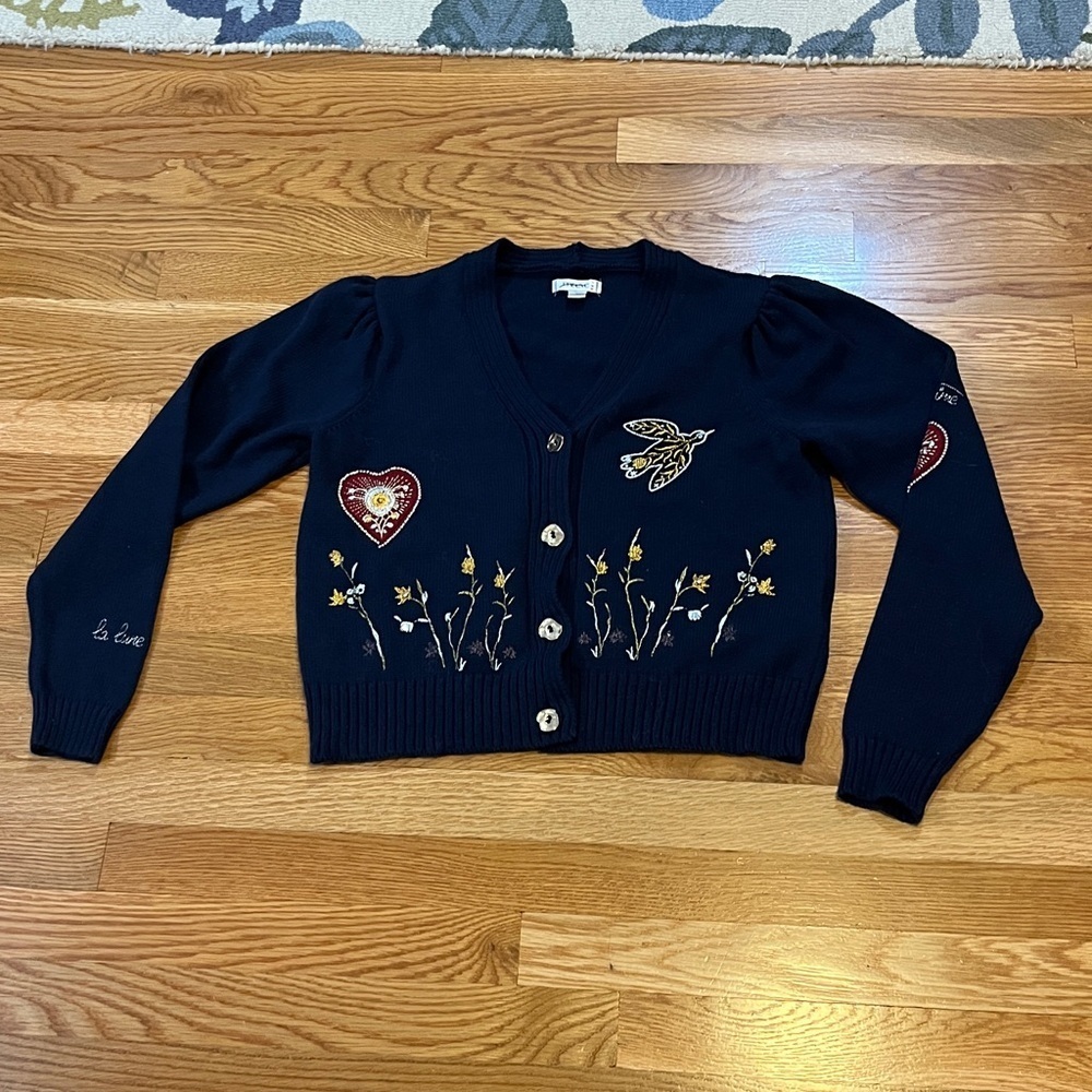 Anthropologie x Maeve Embellished V-Neck Cardigan Sweater Size Small NWT - Picture 5 of 16